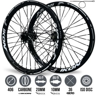 Roues IKON Carbon 406  - ONYX Helix Hook 20 - Ultra ISO Ultra Hook 10 Noir-Blanc