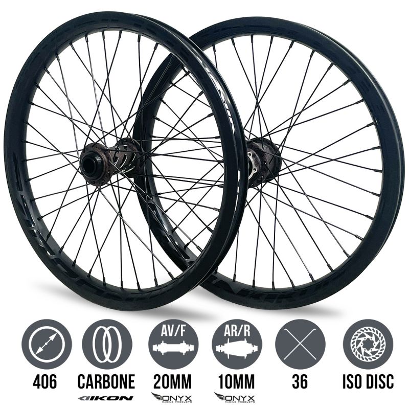 Ruedas IKON Carbon 406 Negro-Negro - ONYX Helix 20 - Ultra ISO Coffee 10