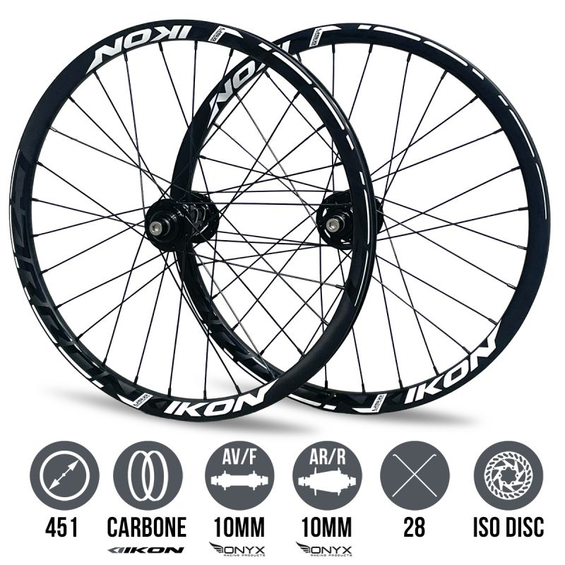 Roues Ikon carbon 451 - Onyx Helix 20 - Onyx Pro ISO 10