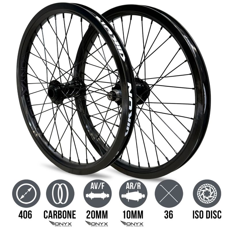 Ruedas ONYX Carbon 406 - ONYX Helix 20- Ultra SS ISO 10 Negro/Negro