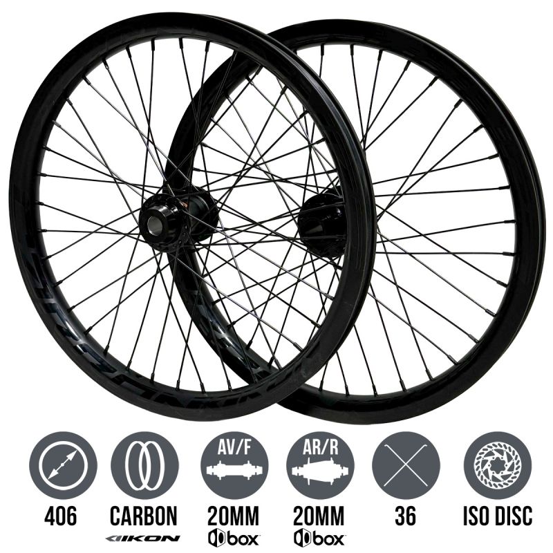 IKON Carbon 406 Black-Black - Box One Stealth ISO 20 Wheelset