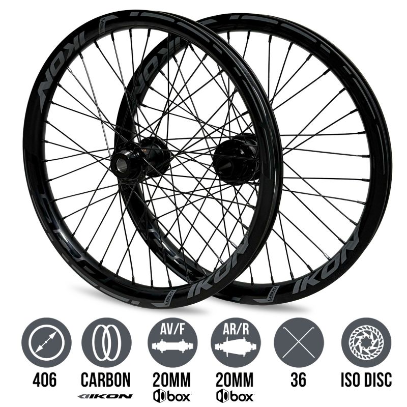 Ruedas IKON Carbon 406 Negro-Gris - Box One Stealth ISO 20