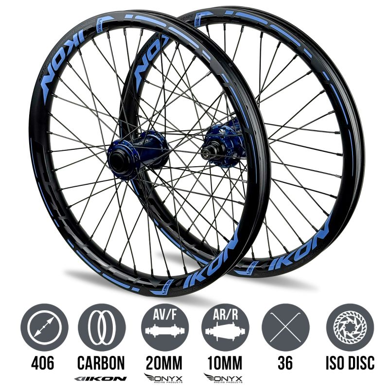 Ikon Carbon 406 Black-Blue - ONYX Solid 20 - Ultra ISO 10 Blue Wheelset