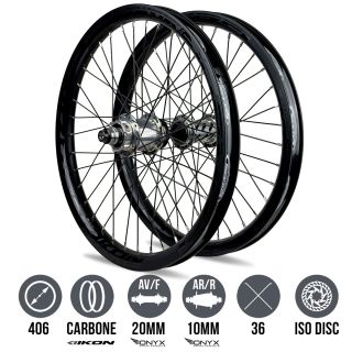 IKON Carbon 406 - ONYX Helix 20 - Ultra ISO 10 Wheelset Black/Silver