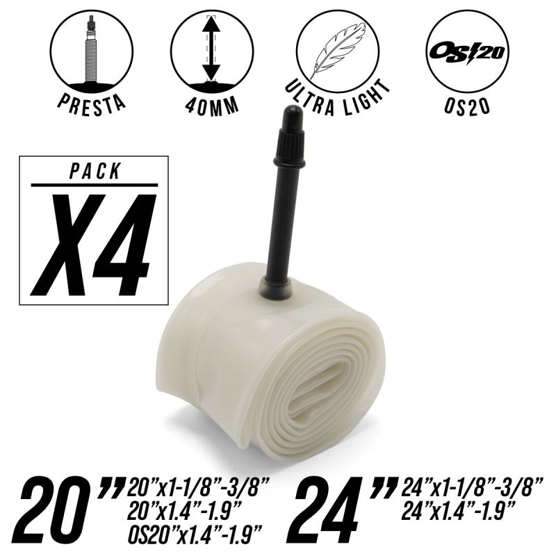 Pack X4 Chambres à air Excess Bluetech Presta Ultra Light