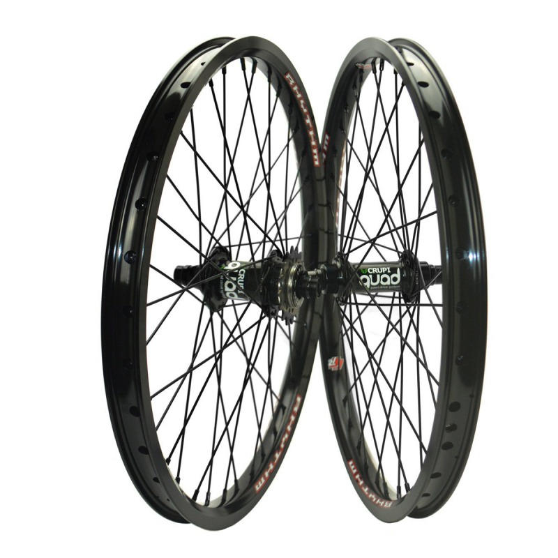 Paire de roue CRUPI 20"x1.75" 36 rayons cassette en chromoly black